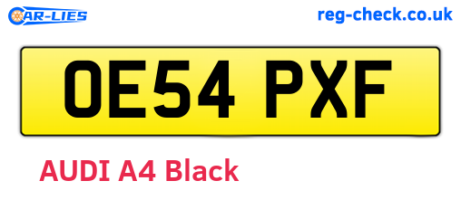 OE54PXF are the vehicle registration plates.