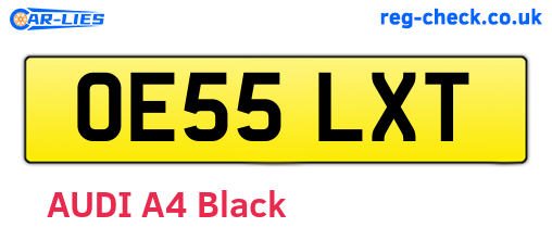 OE55LXT are the vehicle registration plates.