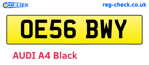 OE56BWY are the vehicle registration plates.