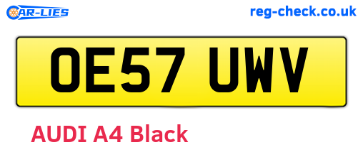 OE57UWV are the vehicle registration plates.