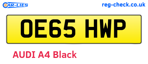 OE65HWP are the vehicle registration plates.