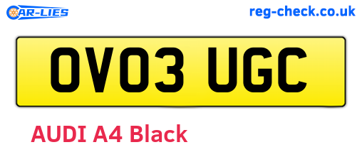 OV03UGC are the vehicle registration plates.