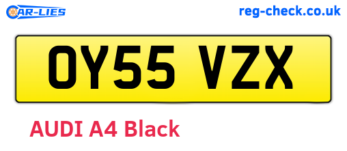 OY55VZX are the vehicle registration plates.