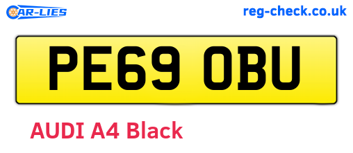 PE69OBU are the vehicle registration plates.