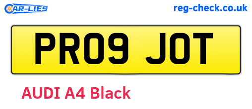 PR09JOT are the vehicle registration plates.