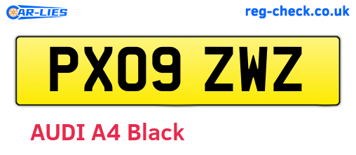 PX09ZWZ are the vehicle registration plates.