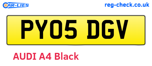 PY05DGV are the vehicle registration plates.