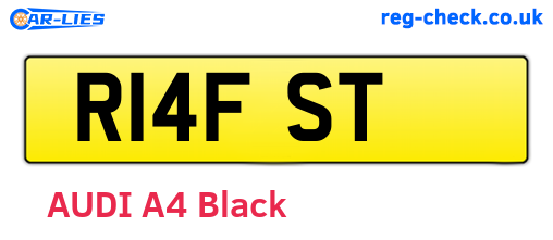 R14FST are the vehicle registration plates.