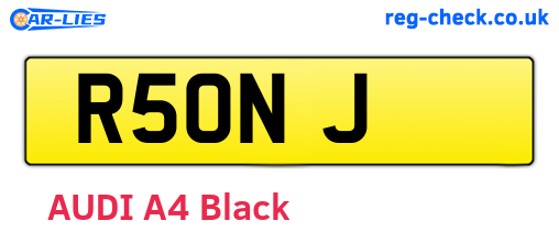 R5ONJ are the vehicle registration plates.