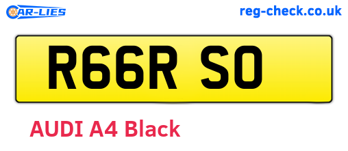 R66RSO are the vehicle registration plates.