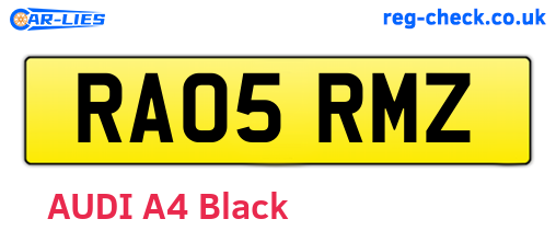 RA05RMZ are the vehicle registration plates.
