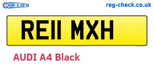 RE11MXH are the vehicle registration plates.
