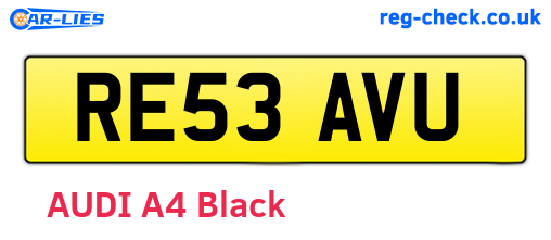 RE53AVU are the vehicle registration plates.