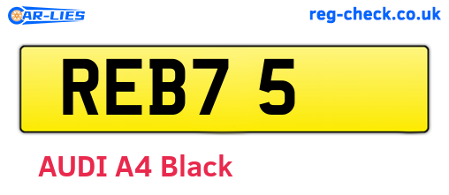 REB75 are the vehicle registration plates.