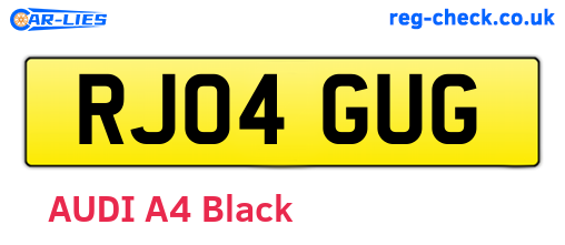 RJ04GUG are the vehicle registration plates.