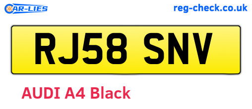 RJ58SNV are the vehicle registration plates.