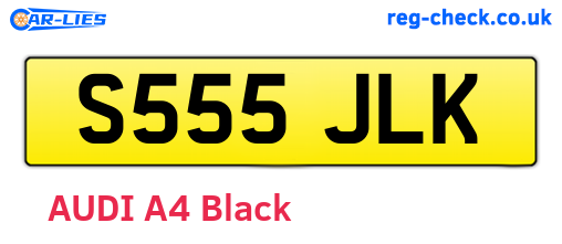 S555JLK are the vehicle registration plates.