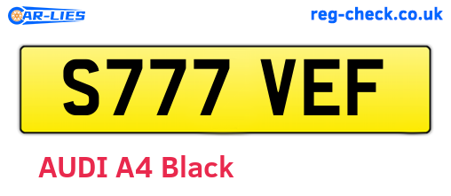 S777VEF are the vehicle registration plates.