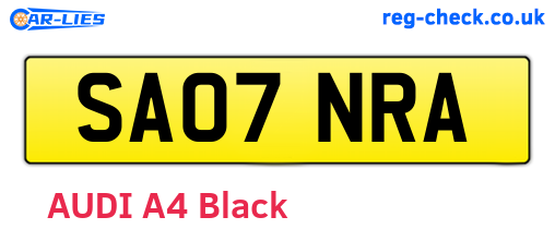 SA07NRA are the vehicle registration plates.