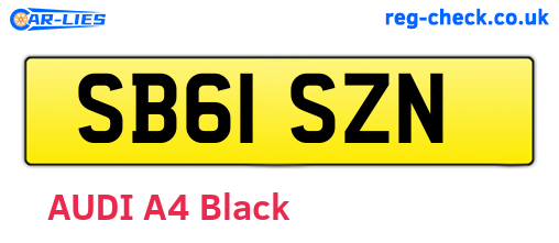 SB61SZN are the vehicle registration plates.