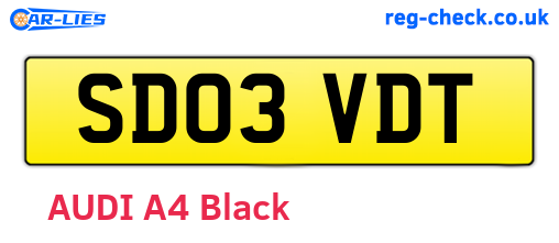SD03VDT are the vehicle registration plates.
