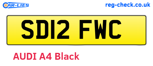 SD12FWC are the vehicle registration plates.