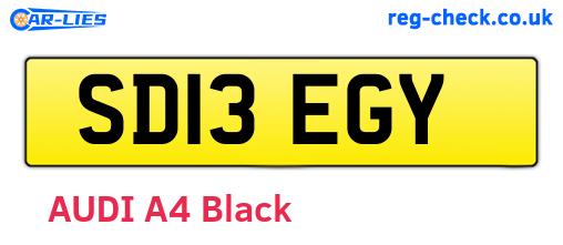 SD13EGY are the vehicle registration plates.