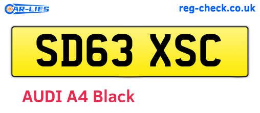 SD63XSC are the vehicle registration plates.