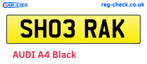 SH03RAK are the vehicle registration plates.
