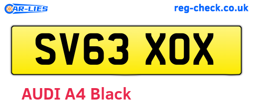 SV63XOX are the vehicle registration plates.