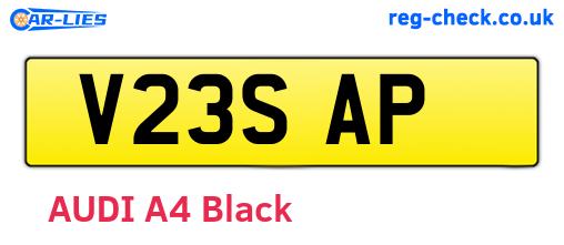 V23SAP are the vehicle registration plates.