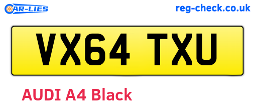 VX64TXU are the vehicle registration plates.