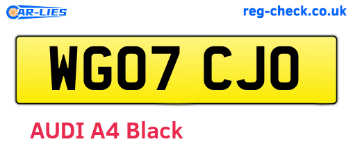 WG07CJO are the vehicle registration plates.