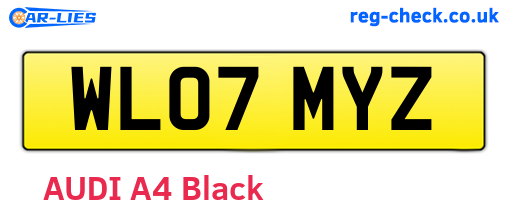 WL07MYZ are the vehicle registration plates.