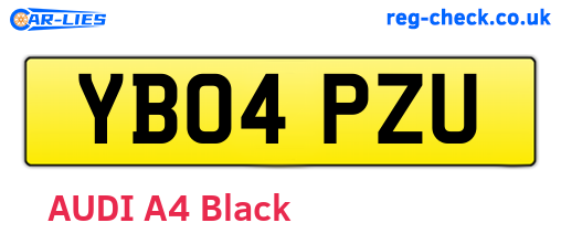 YB04PZU are the vehicle registration plates.