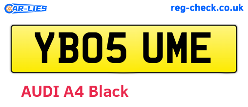 YB05UME are the vehicle registration plates.
