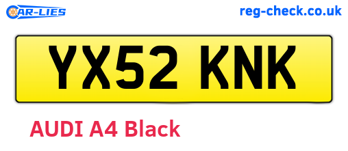 YX52KNK are the vehicle registration plates.