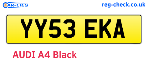 YY53EKA are the vehicle registration plates.