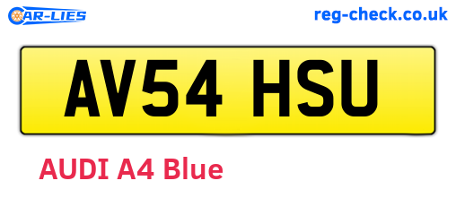 AV54HSU are the vehicle registration plates.