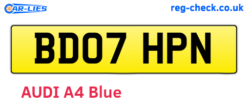 BD07HPN are the vehicle registration plates.