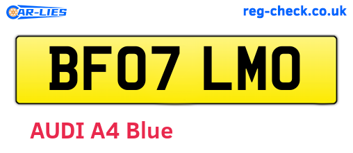BF07LMO are the vehicle registration plates.