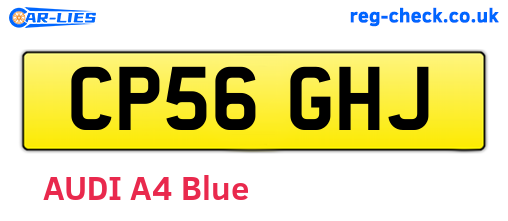 CP56GHJ are the vehicle registration plates.
