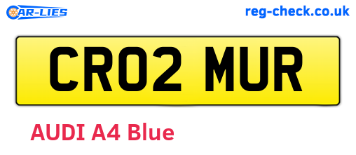 CR02MUR are the vehicle registration plates.