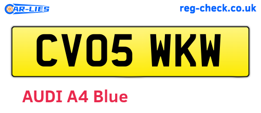 CV05WKW are the vehicle registration plates.