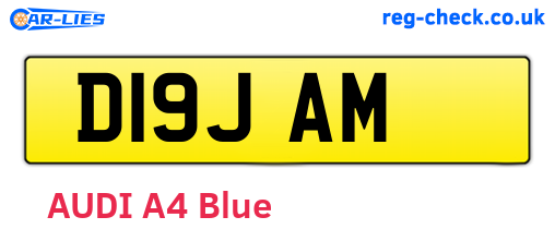 D19JAM are the vehicle registration plates.