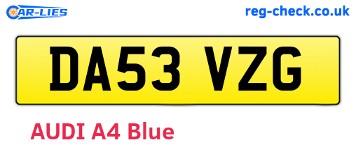 DA53VZG are the vehicle registration plates.