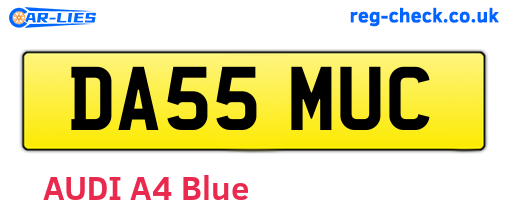 DA55MUC are the vehicle registration plates.