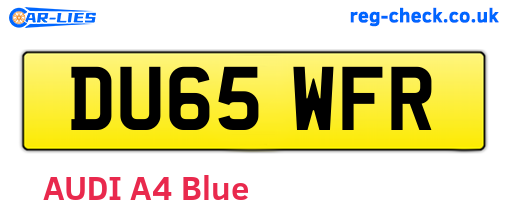 DU65WFR are the vehicle registration plates.