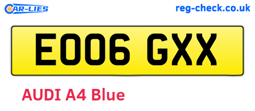 EO06GXX are the vehicle registration plates.