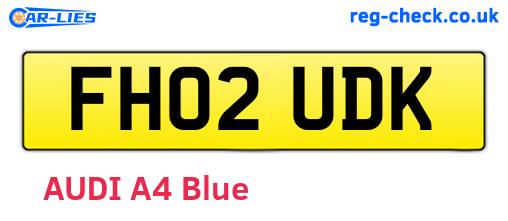 FH02UDK are the vehicle registration plates.
